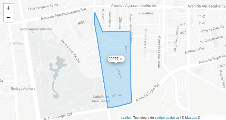 Código Postal Fraccionamiento Residencial del Parque, Aguascalientes - Aguascalientes