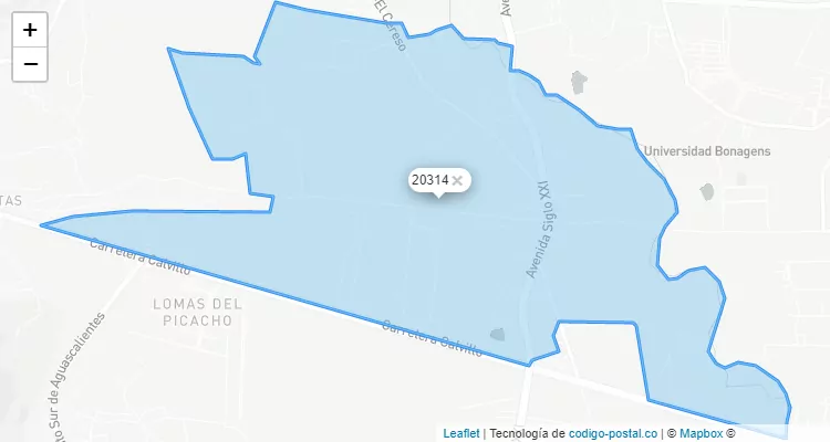 Código Postal Granja El Cariñán, Aguascalientes - Aguascalientes