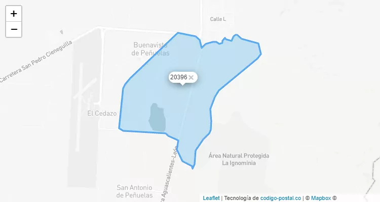 Código Postal Ranchería Ex-Hacienda de Peñuelas, Aguascalientes - Aguascalientes