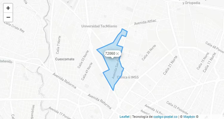 Código Postal Colonia Villa Posadas, Puebla - Puebla