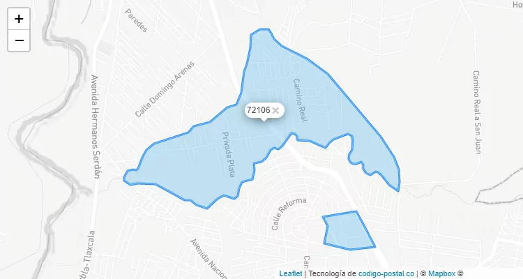 Código Postal Colonia San Cristóbal Tulcingo Oriente, Puebla - Puebla