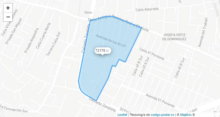 Código Postal Residencial Zavaleta (Zavaleta), Puebla - Puebla