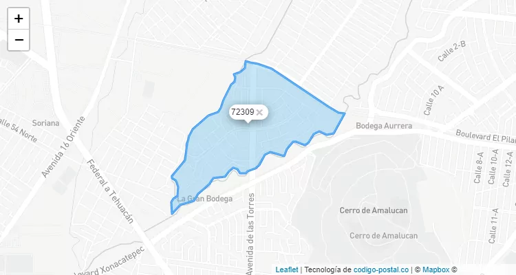 Código Postal Colonia INFONAVIT Manuel Rivera Anaya, Puebla - Puebla