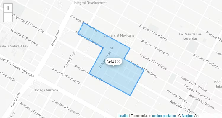 Código Postal Colonia Héroe de Nacozari, Puebla - Puebla