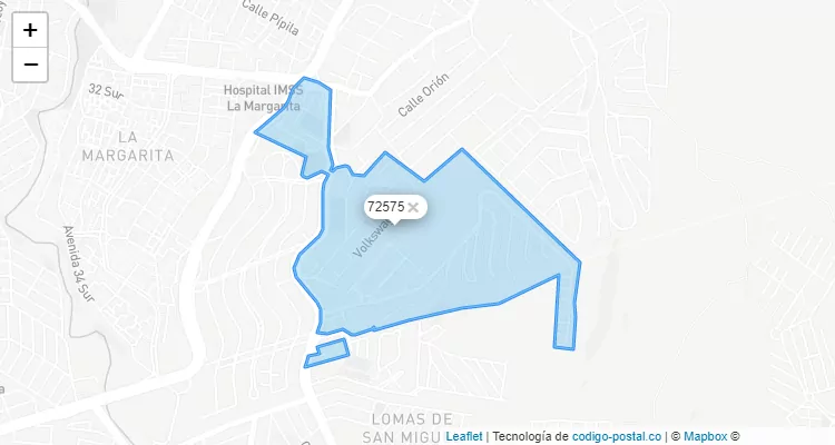 Código Postal Colonia Santa María la Calera, Puebla - Puebla