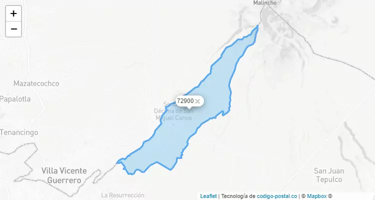 Código Postal Pueblo San Miguel Canoa, Puebla - Puebla