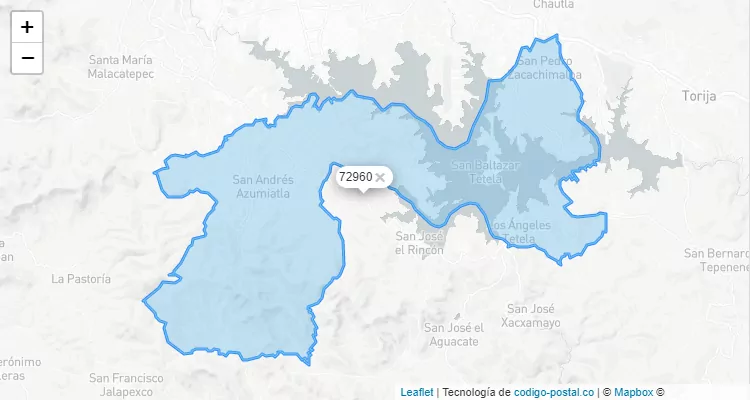 Código Postal Pueblo San Pedro Zacachimalpa, Puebla - Puebla