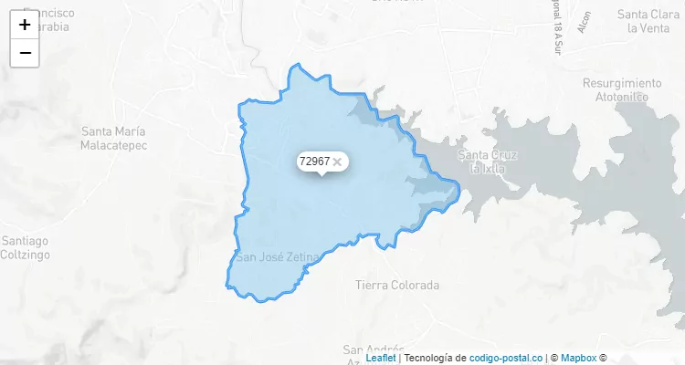 Código Postal Colonia Santa Cruz Ixtla, Puebla - Puebla