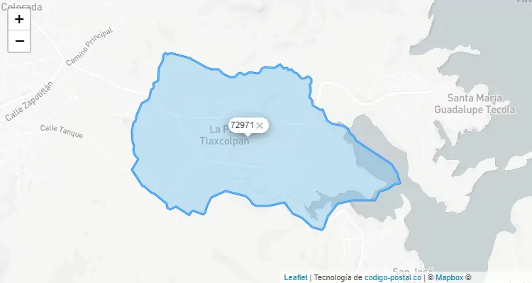 Código Postal Colonia La Paz Tlaxcolpan, Puebla - Puebla