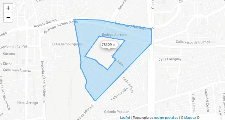 Código Postal Fraccionamiento Avantram, San Luis Potosí - San Luis Potosí