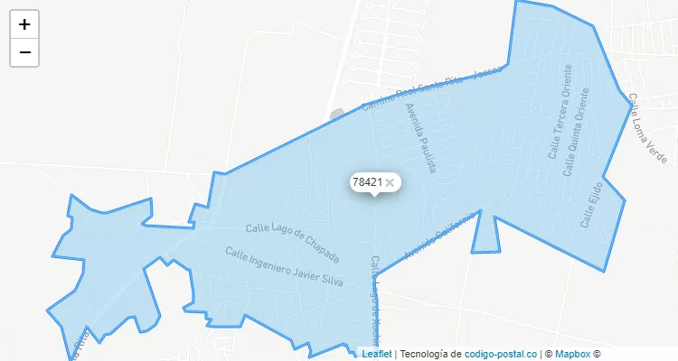 Código Postal Colonia Villa de Pozos, San Luis Potosí - San Luis Potosí