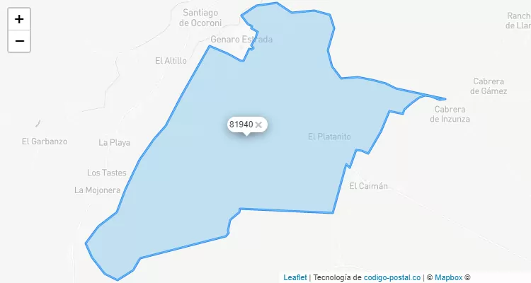 Código Postal Ranchería El Platanito, Sinaloa - Sinaloa