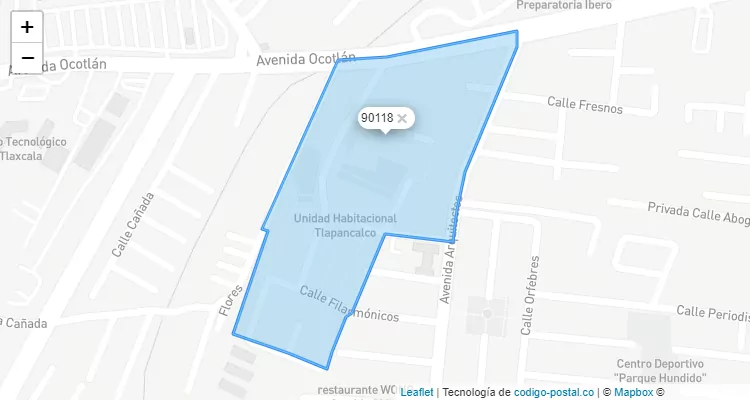 Código Postal Colonia Tlapancalco, Tlaxcala - Tlaxcala