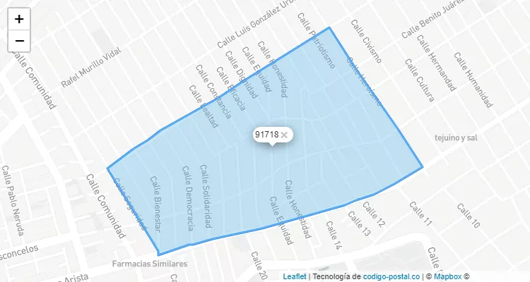 Código Postal Colonia Prolongación Miguel Hidalgo (Populares), Veracruz - Veracruz