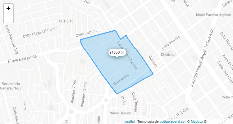 Código Postal Colonia Miguel Ángel de Quevedo, Veracruz - Veracruz