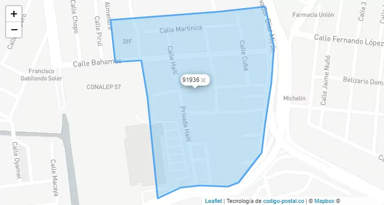 Código Postal Colonia Las Antillas, Veracruz - Veracruz