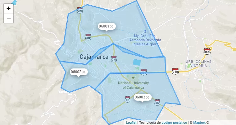 Código Postal de Cajamarca, Cajamarca/Cajamarca - Perú