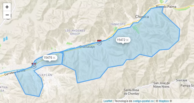 Código Postal de Chaclacayo, Chaclacayo/Lima - Perú