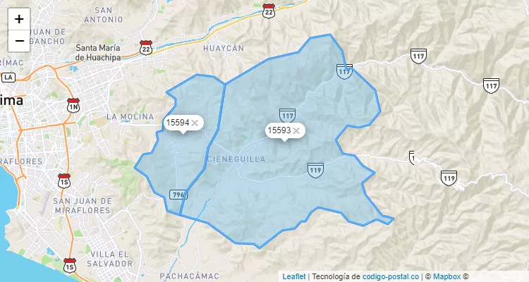 Código Postal de Cieneguilla, Cieneguilla/Lima - Perú