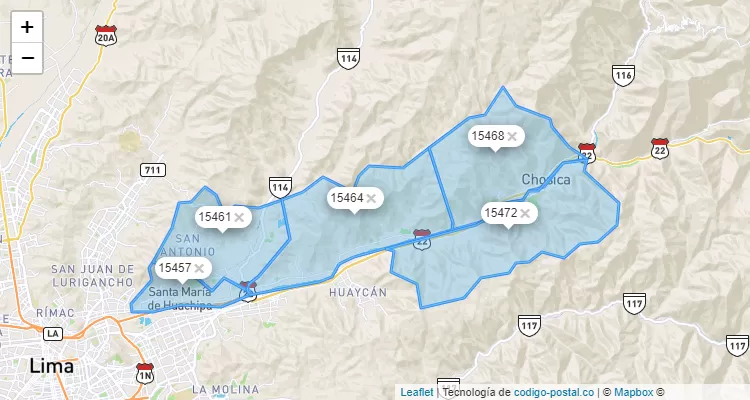 Chosica, Lurigancho/Lima ZIP Code in Peru