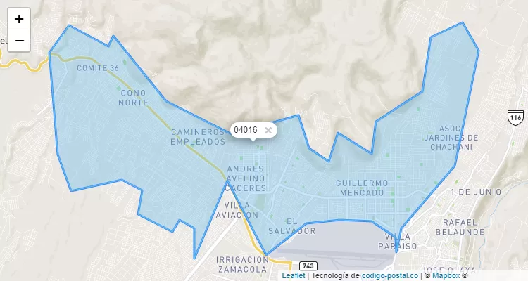 Código Postal 04016 en Perú