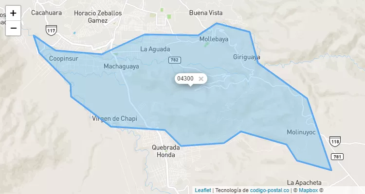 Código Postal de Hacienda Luna, Mollebaya/Arequipa - Perú