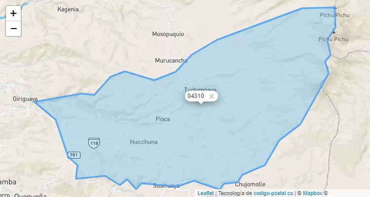 Código Postal de Muto, Pocsi/Arequipa - Perú