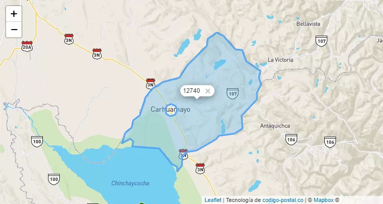 Código Postal de Yacuchaqui, Carhuamayo/Junín - Perú