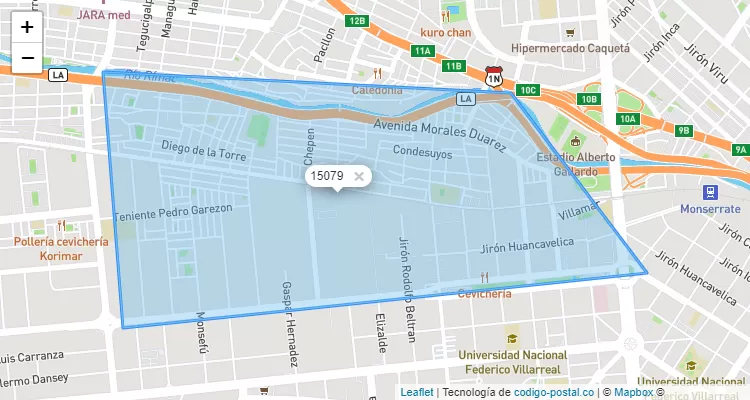 Código Postal 15079 en Perú