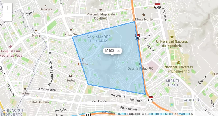 Código Postal 15103 en Perú