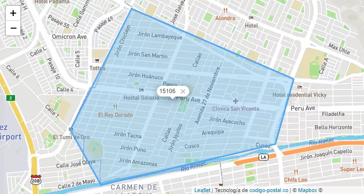 Código Postal 15106 en Perú