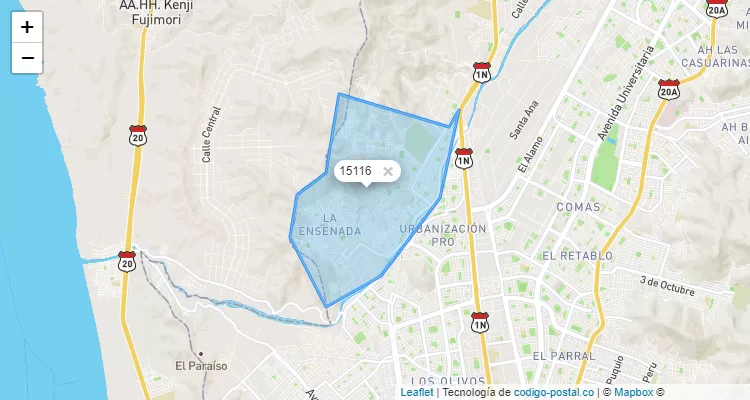 Código Postal 15116 en Perú