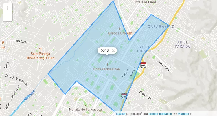 Código Postal 15318 en Perú