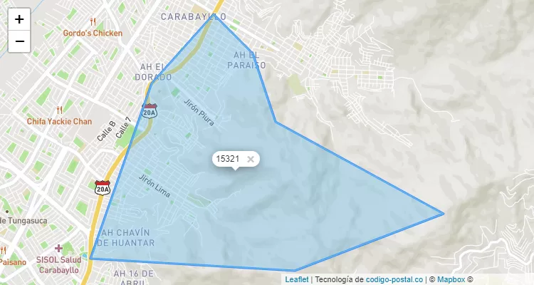 Código Postal 15321 en Perú