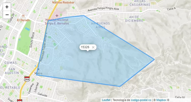 Código Postal 15326 en Perú