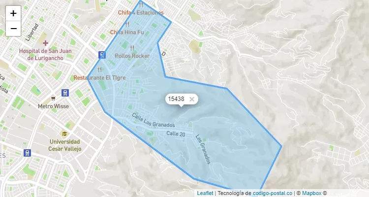 Código Postal 15438 en Perú