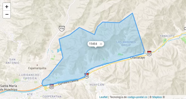 Código Postal 15464 en Perú
