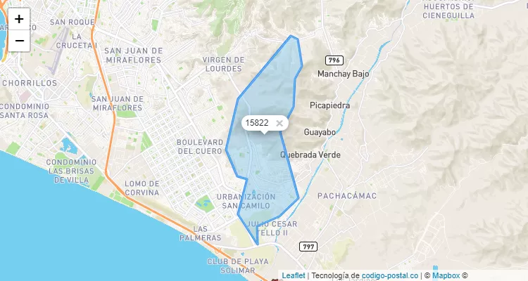 Código Postal 15822 en Perú