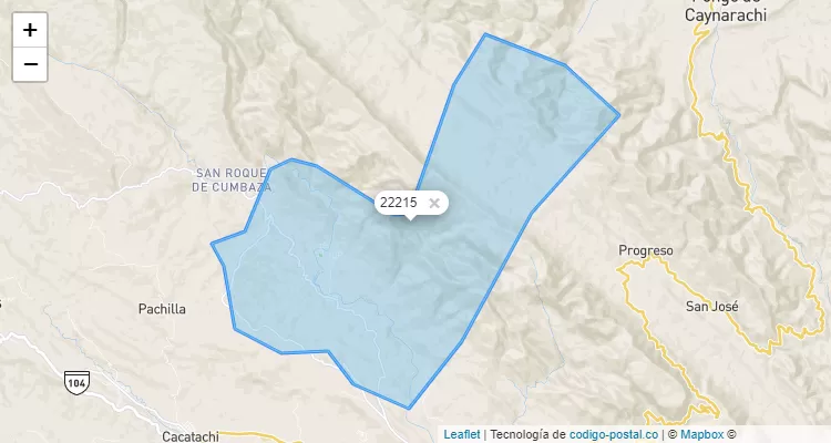 Código Postal de San Pedro de Cumbaza, San Antonio/San Martín - Perú